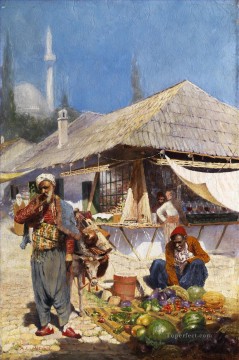 アラブ Painting - Orientalische Marktszene 東洋のマーケットシーン アルフォンス レオポルド ミーリッヒ アラバー